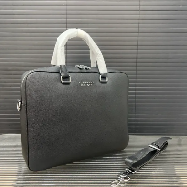 Burberry Leather Briefcase Black Messenger Bag - 1