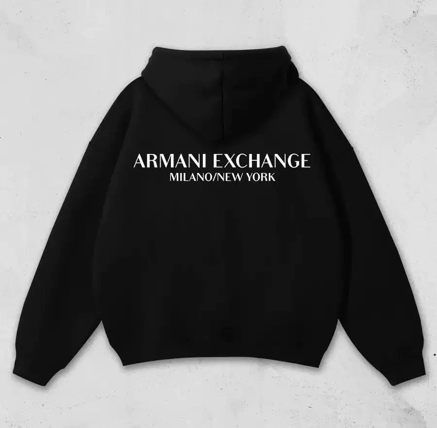 Armani Exchange Milano / New York Logo Hoodie Black