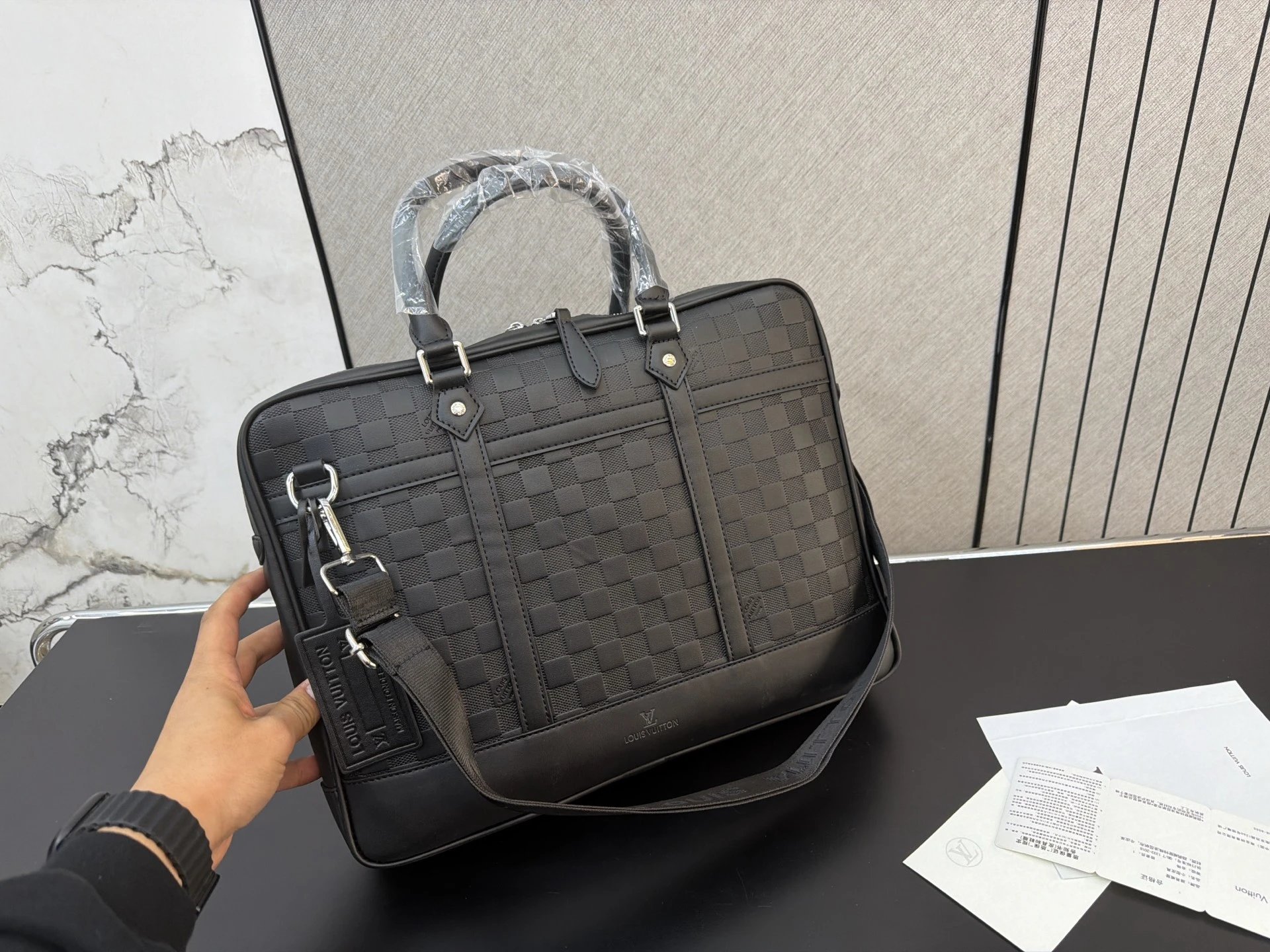 Louis Vuitton Damier Graphite Briefcase Black Messenger Bag