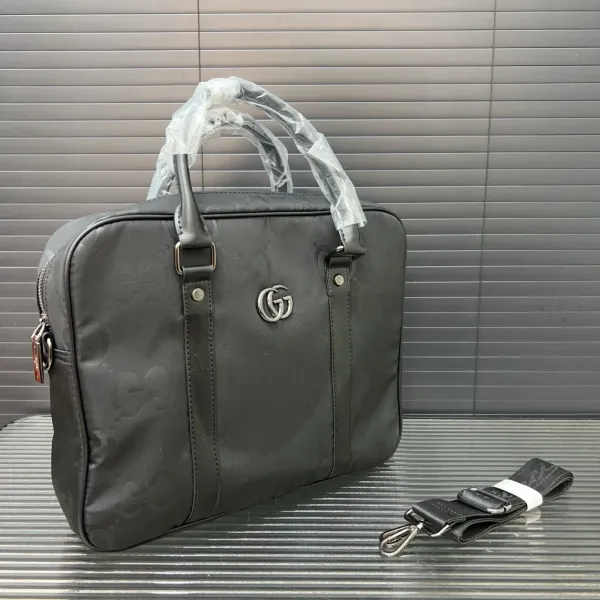 Gucci GG Marmont Mini Briefcase Black Nylon Bag Messenger Bag - 1