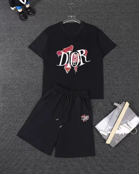 Dior Oblique Print Short-Sleeve Shirt and Shorts Set Black - 6