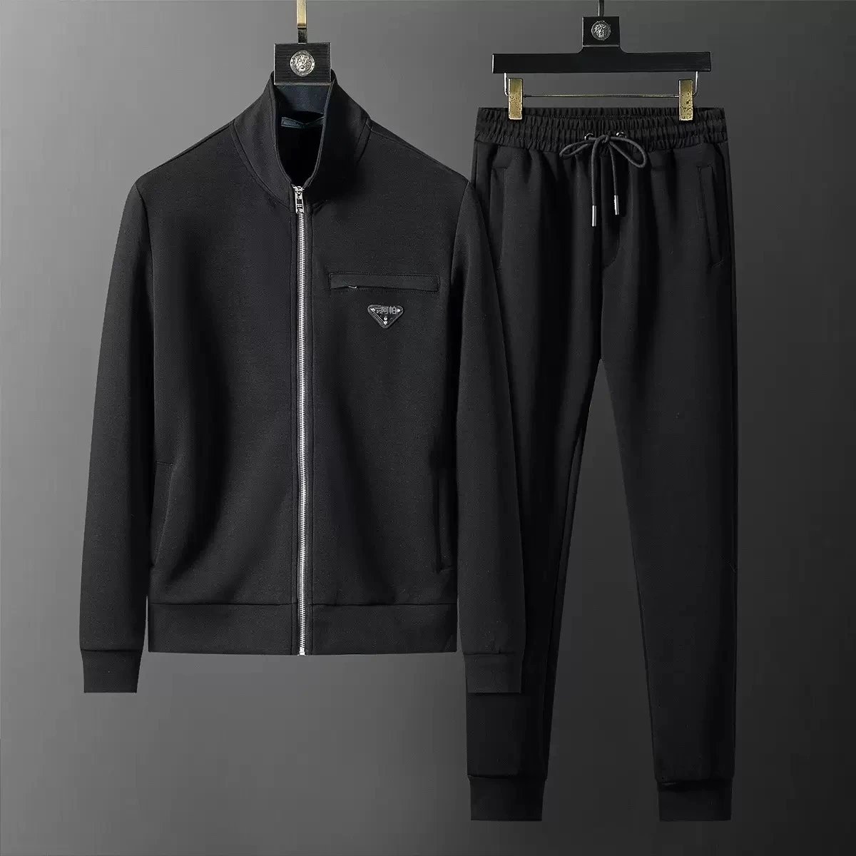 Versace Logo Stripe Black White Sportswear Tracksuit