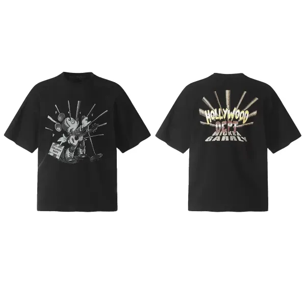 Gallery Dept x Mickey Mouse Hollywood Dept Black T-Shirt - 1