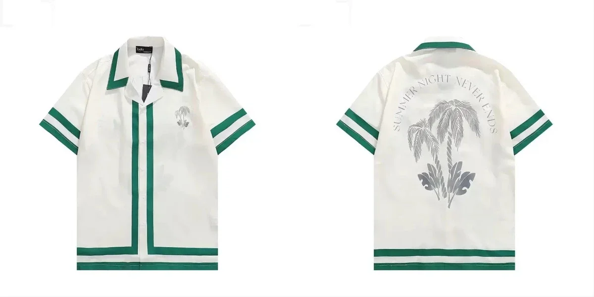 Zara White Green Jer