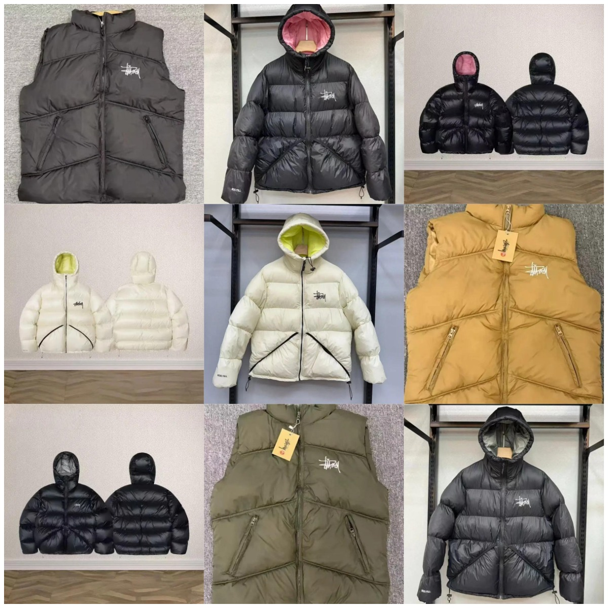 Stussy Puffer Jacket/Vest Collection [Multiple Colors & Styles]