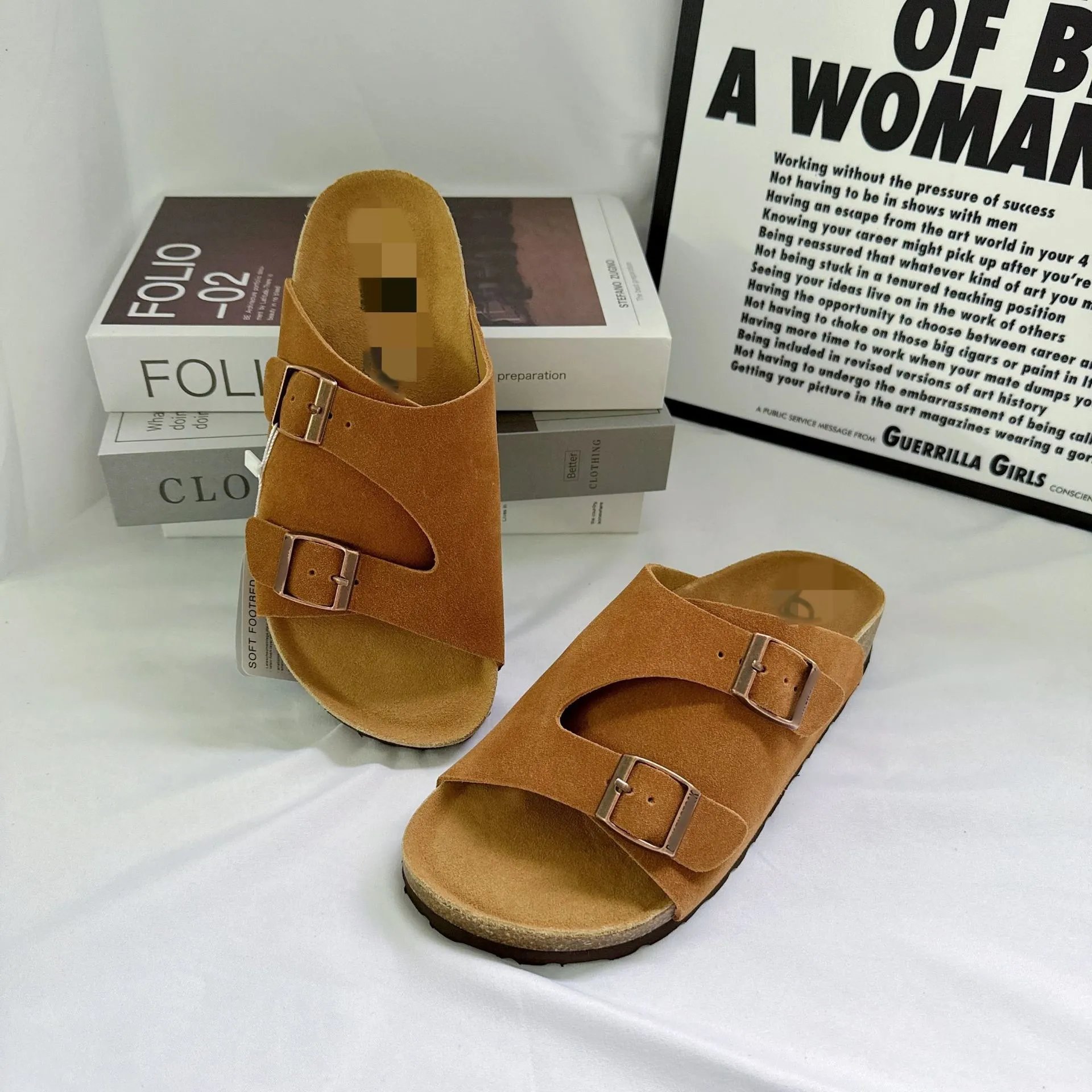 Cross-border Slippers foreign trade beach cork women's slippers lazy fashion slippers half-slip