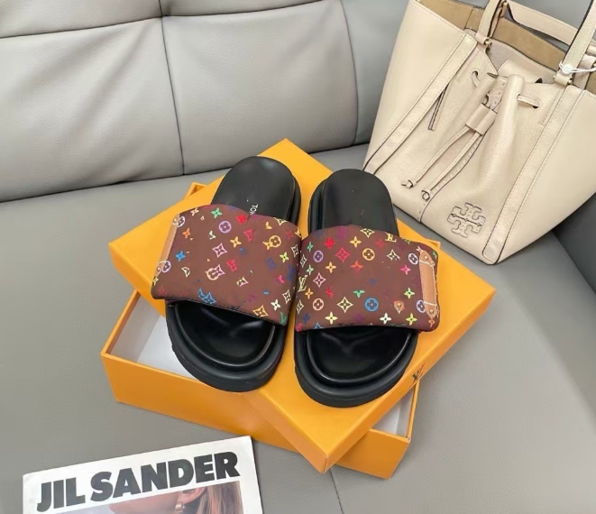 Thick-soled Velcro slippers for men and women, 2025 hot-selling L-style outdoor fashion slippers