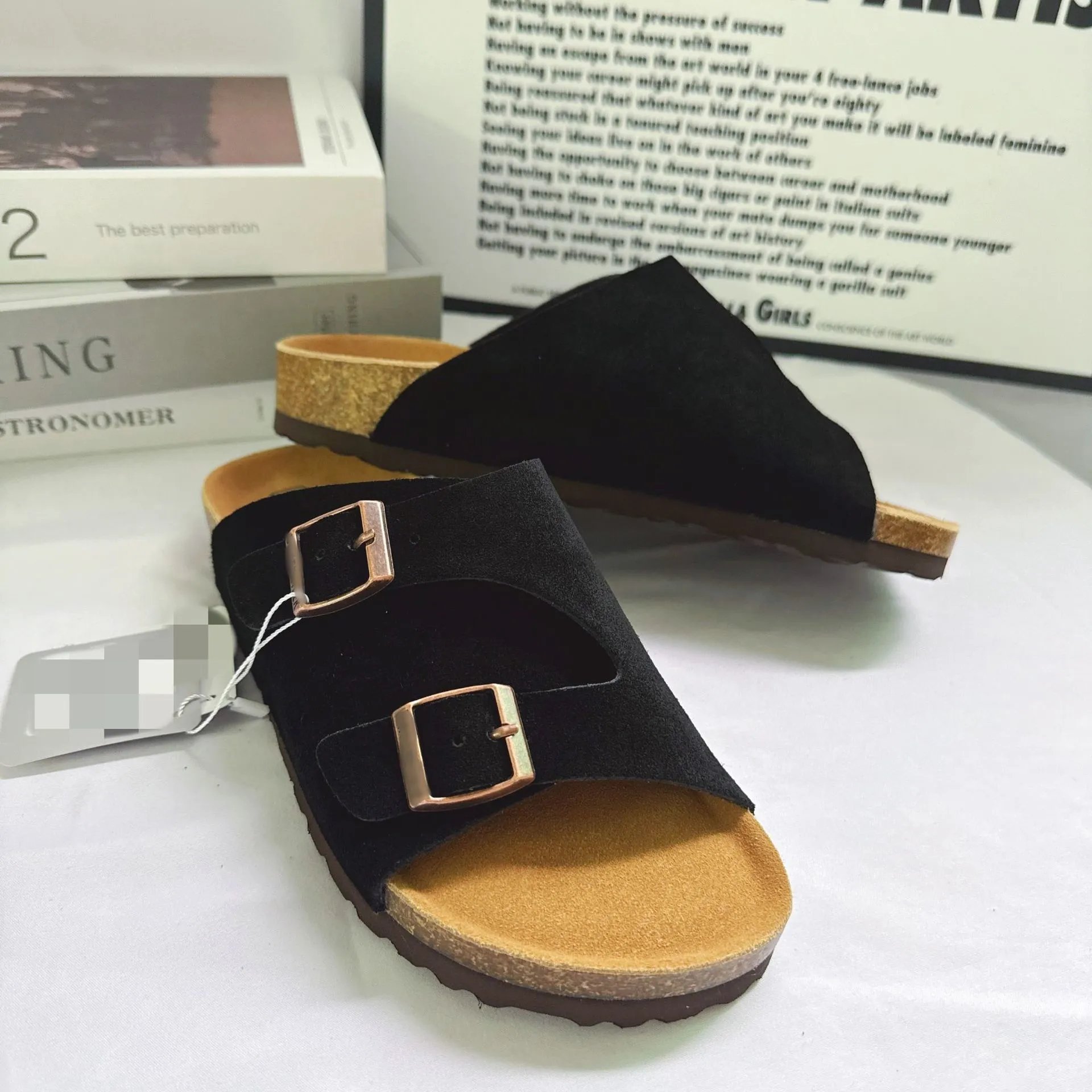 Cross-border Slippers foreign trade beach cork women's slippers lazy fashion slippers half-slip