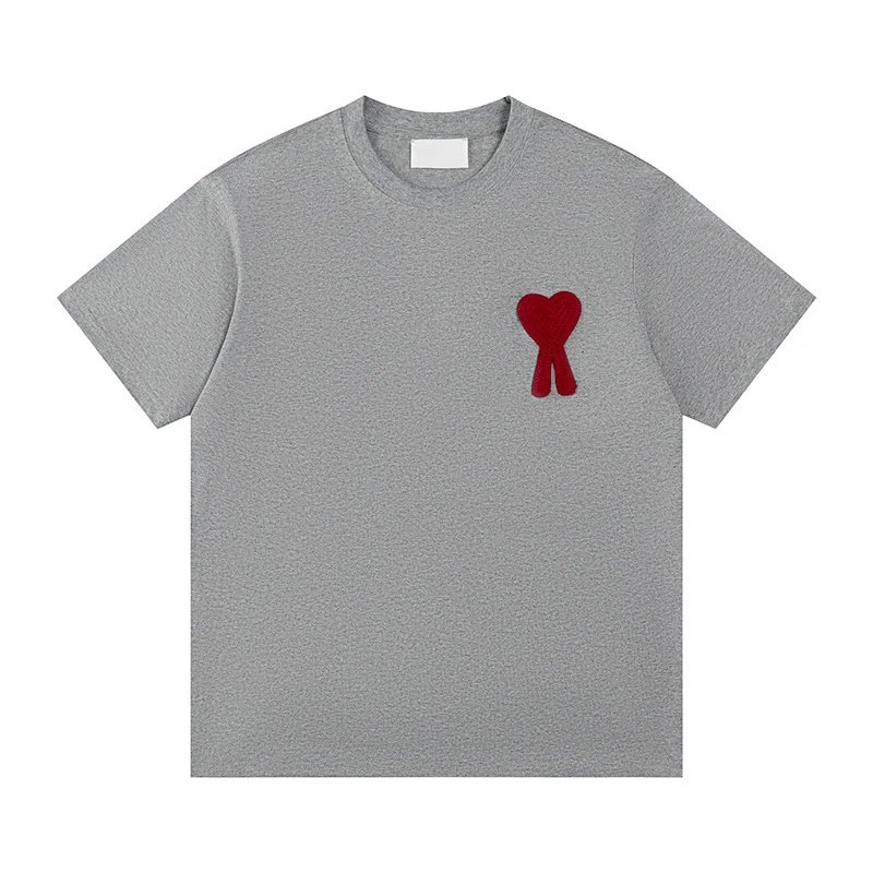 AMI Short Sleeve Letter 25ss New Spring/Summer Fashion Brand Pure Cotton Loose and Versatile
