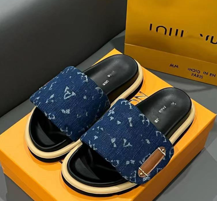 Thick-soled Velcro slippers for men and women, 2025 hot-selling L-style outdoor fashion slippers