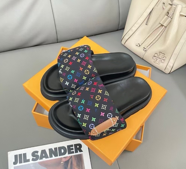 Thick-soled Velcro slippers for men and women, 2025 hot-selling L-style outdoor fashion slippers