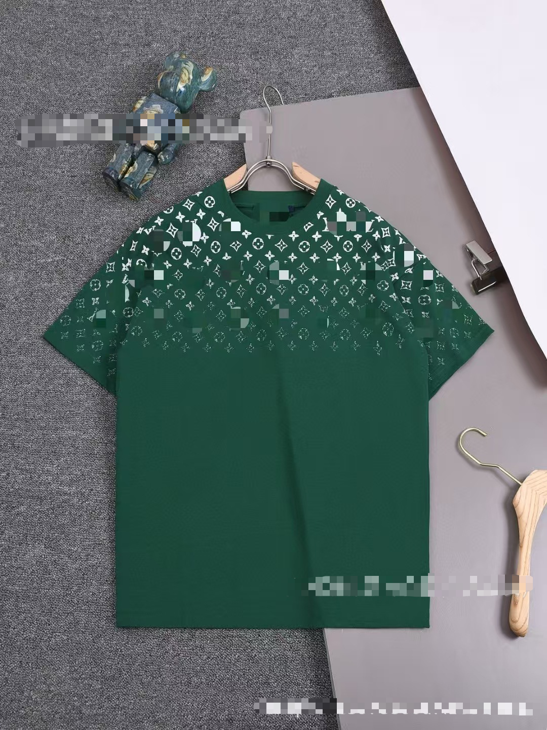 L Monogram Letter Short Sleeve Classic Round Neck Loose T-Shirt for Couples, Men and Women