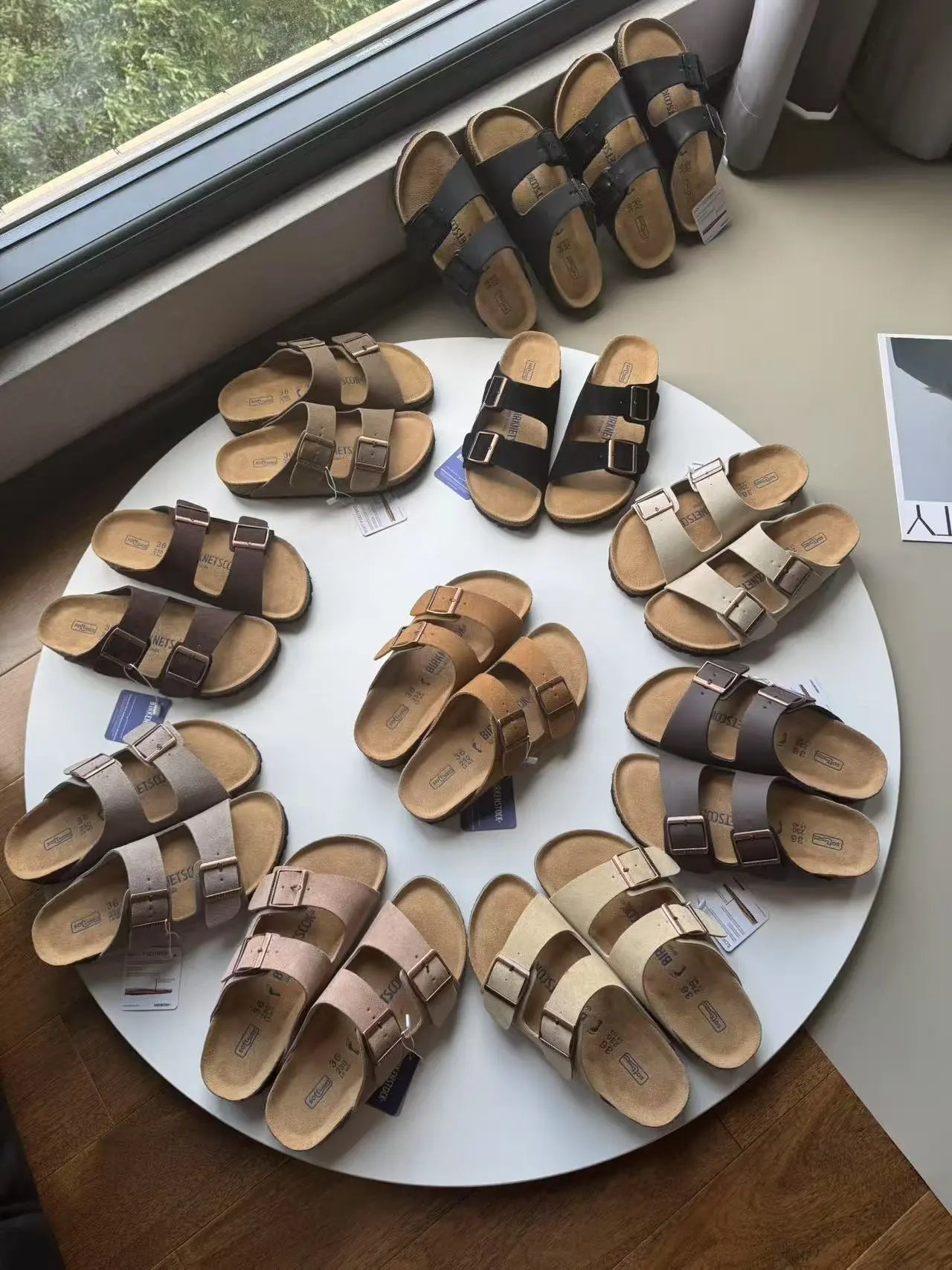 Birk cork sole versatile open toe sandals for women