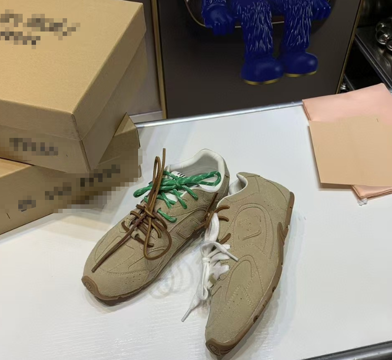 Miu retro German training shoes women's color matching mesh breathable sports Forrest Gump shoes