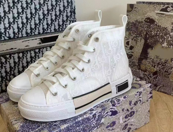 D home high top shoes breathable canvas shoes white shoes，flat bottom printed letter sports shoes