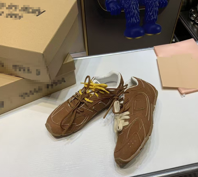 Miu retro German training shoes women's color matching mesh breathable sports Forrest Gump shoes