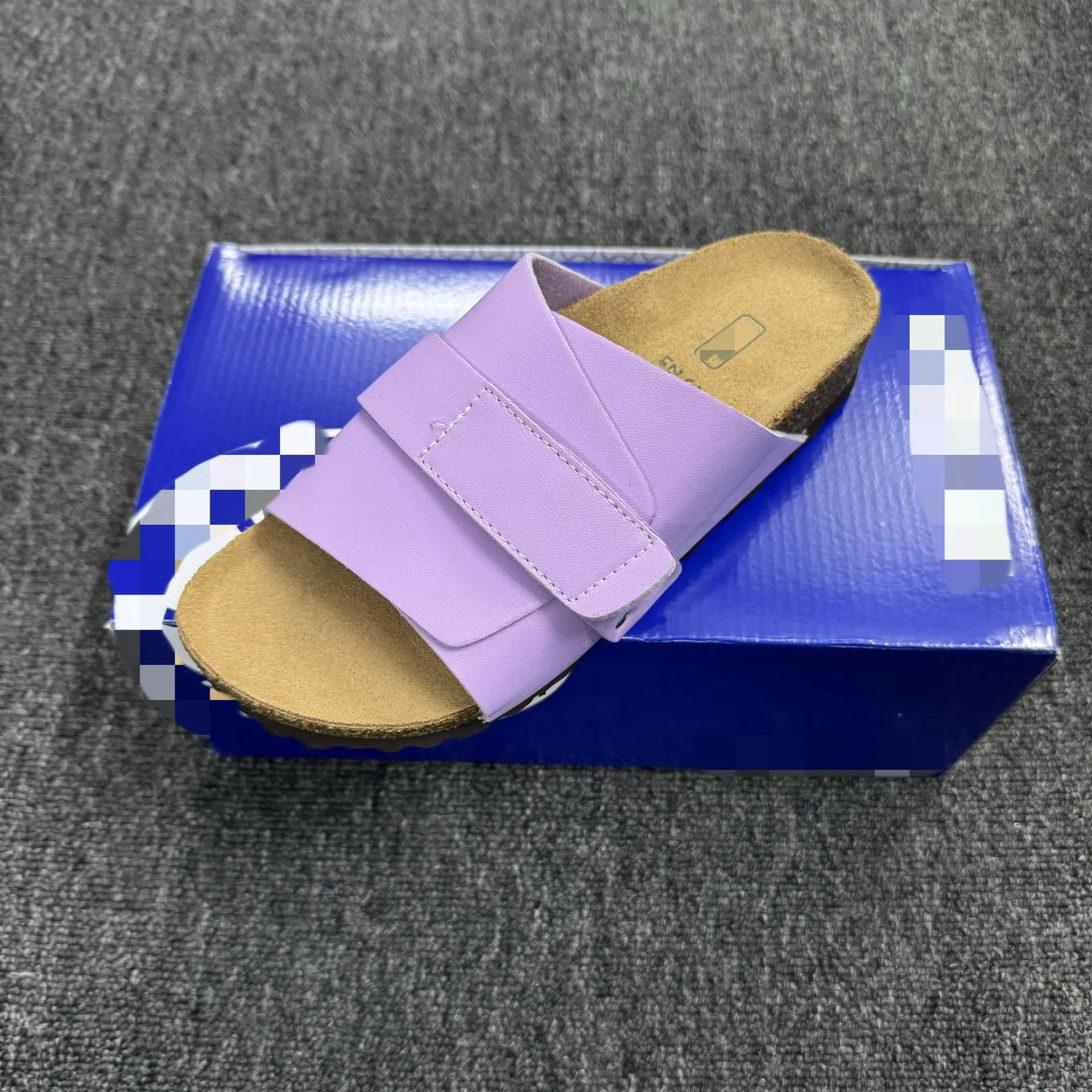 Height-increasing Velcro slippers, genuine leather, cork, thick-soled outerwear, Birkenstocks