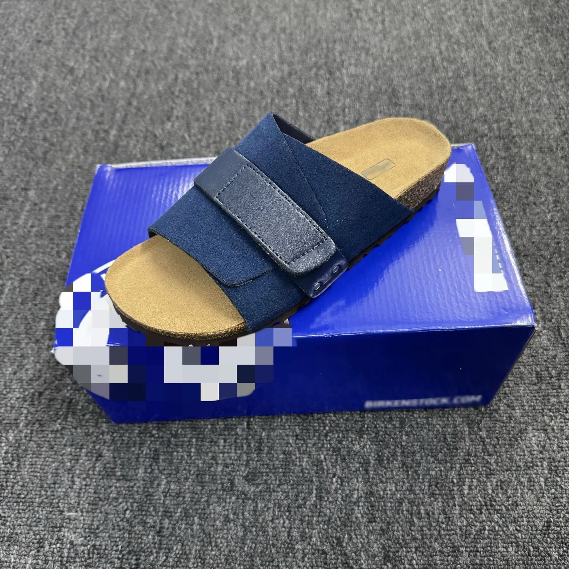 Height-increasing Velcro slippers, genuine leather, cork, thick-soled outerwear, Birkenstocks