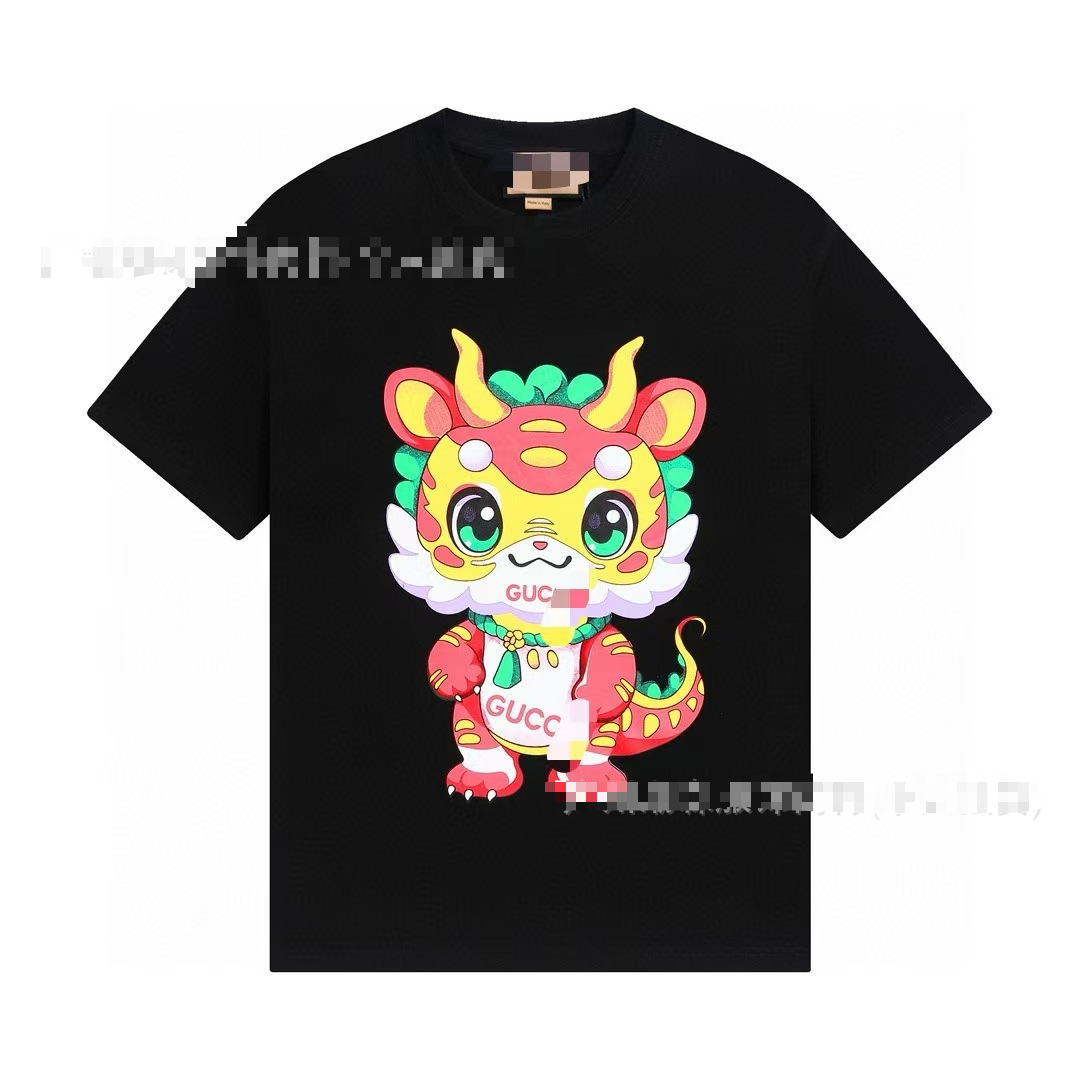 Digital printed cartoon pattern loose round neck short-sleeved T-shirt