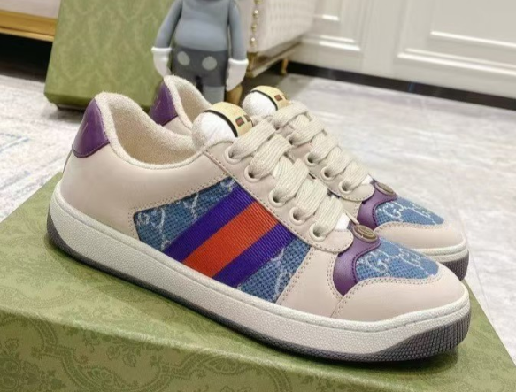2023 new G home genuine leather distressed white shoes for men and women viscose shoes