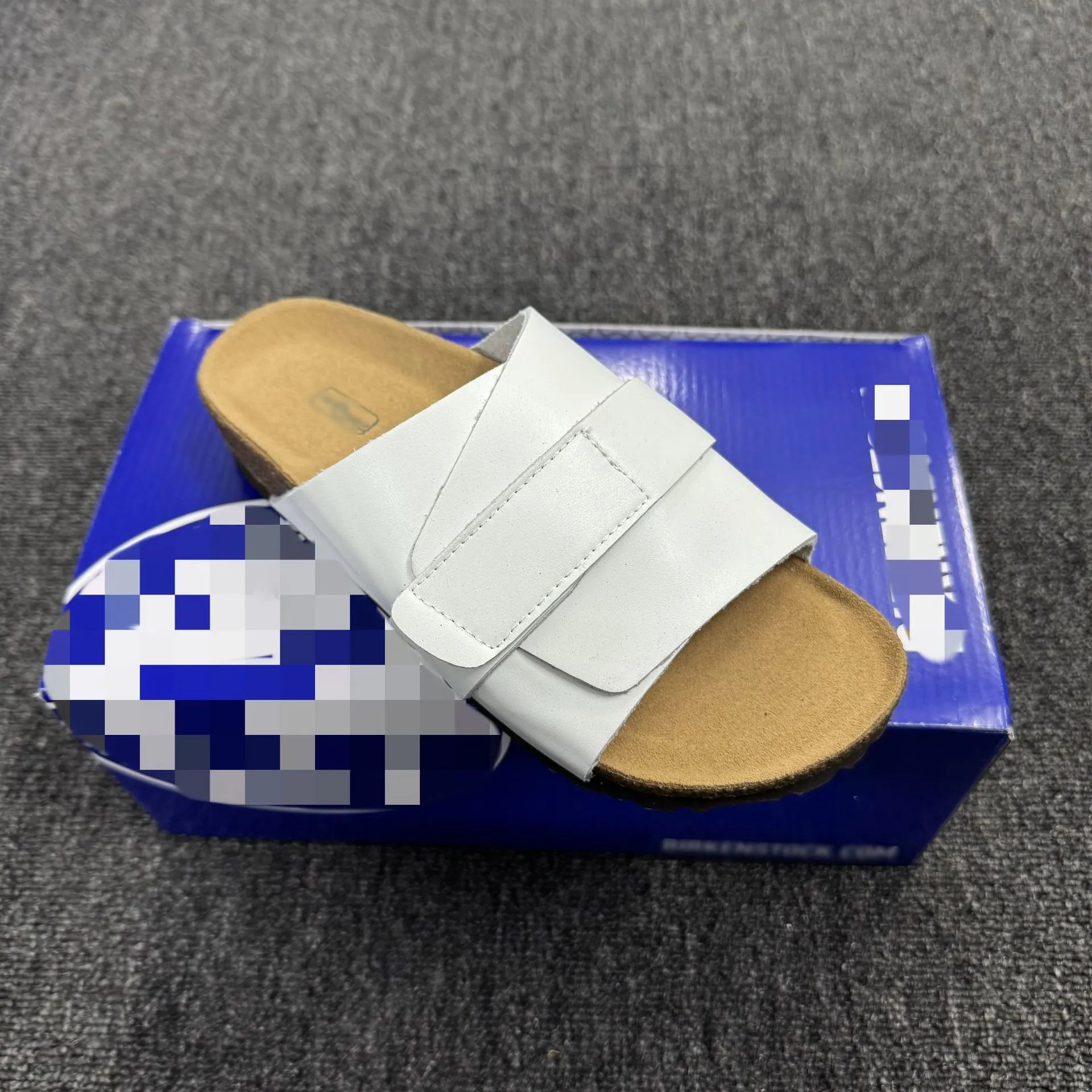 Height-increasing Velcro slippers, genuine leather, cork, thick-soled outerwear, Birkenstocks