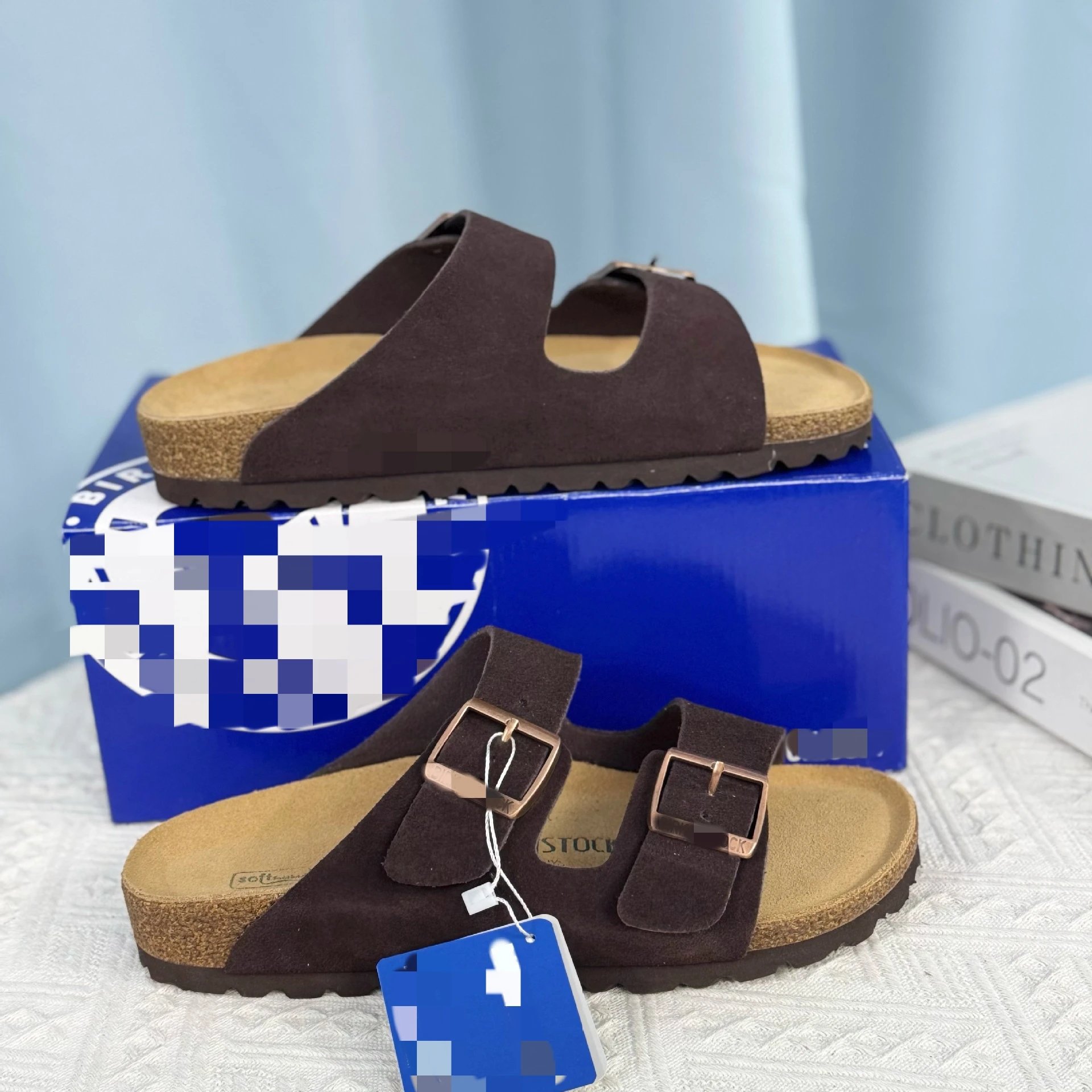 Kendall Jenner's Birkenstock soft leather cork sole platform heightened buckle slipper sandals