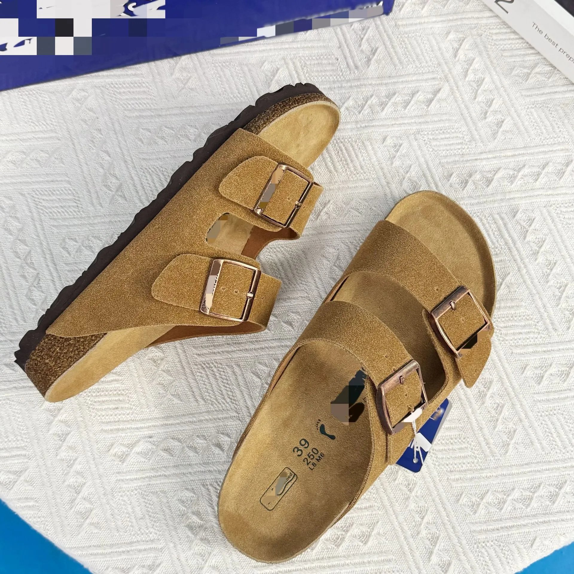 Kendall Jenner's Birkenstock soft leather cork sole platform heightened buckle slipper sandals