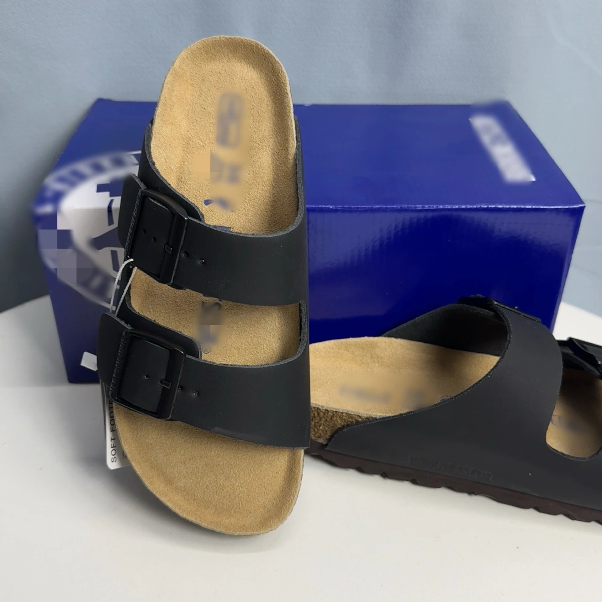 Kendall Jenner's Birkenstock soft leather cork sole platform heightened buckle slipper sandals