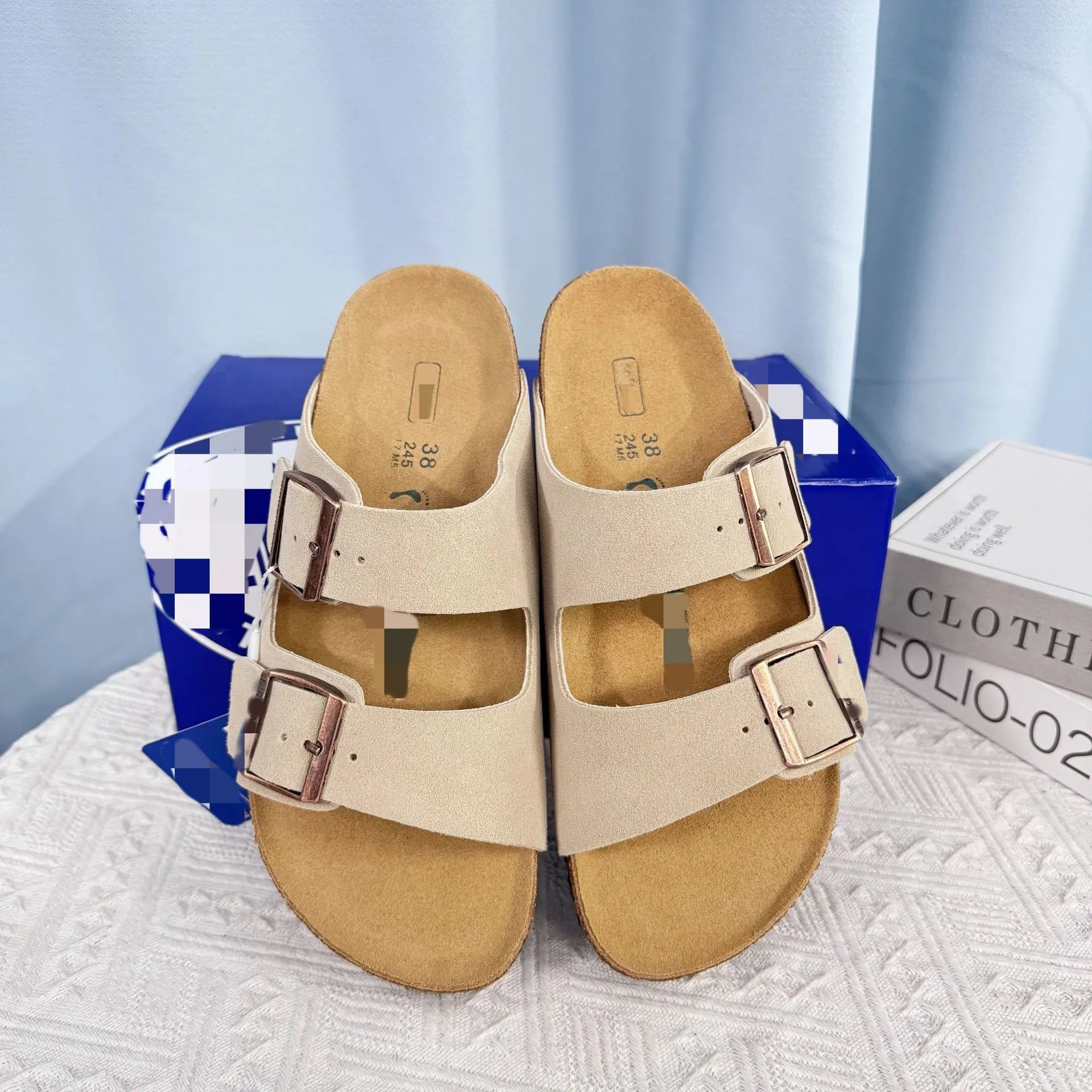 Kendall Jenner's Birkenstock soft leather cork sole platform heightened buckle slipper sandals