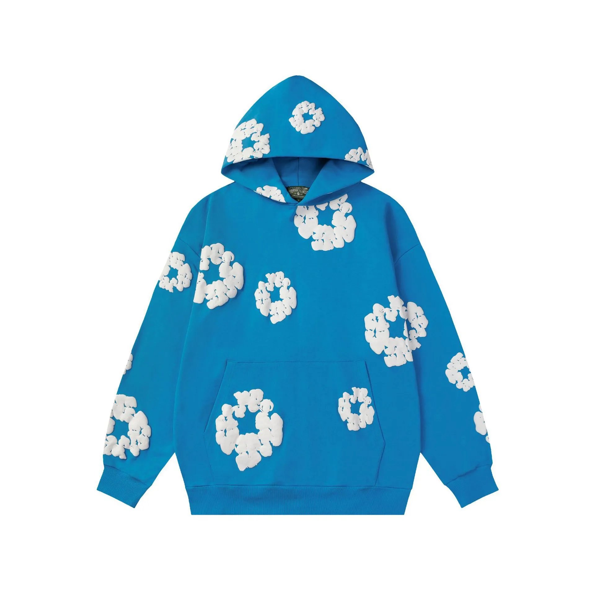 Kapok Foam Flower Set High Street Loose Hoodie and Sweatpants