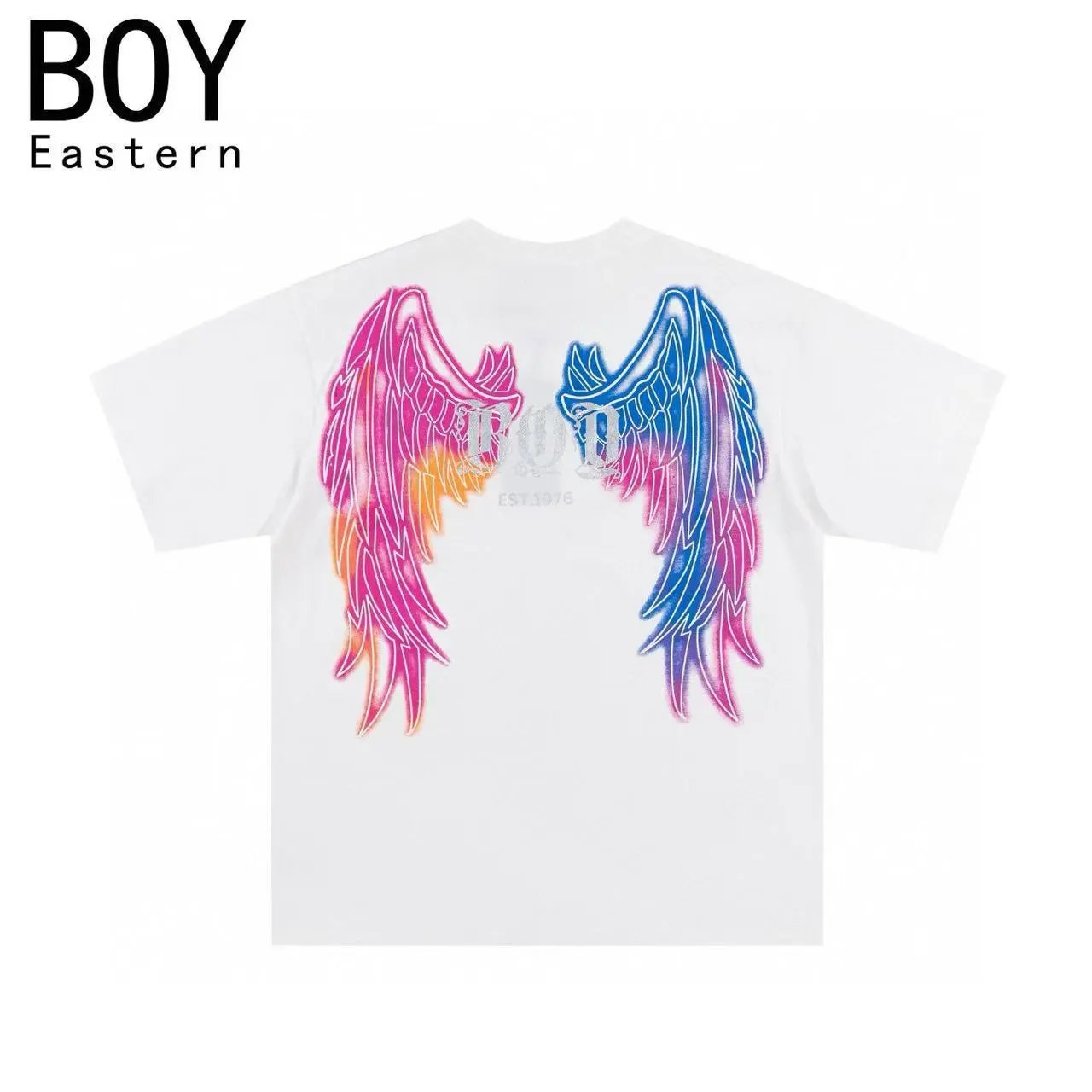 Eagle Wings Logo Black Fashion Round Neck Short Sleeve T-Shirt