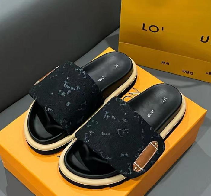 Thick-soled Velcro slippers for men and women, 2025 hot-selling L-style outdoor fashion slippers