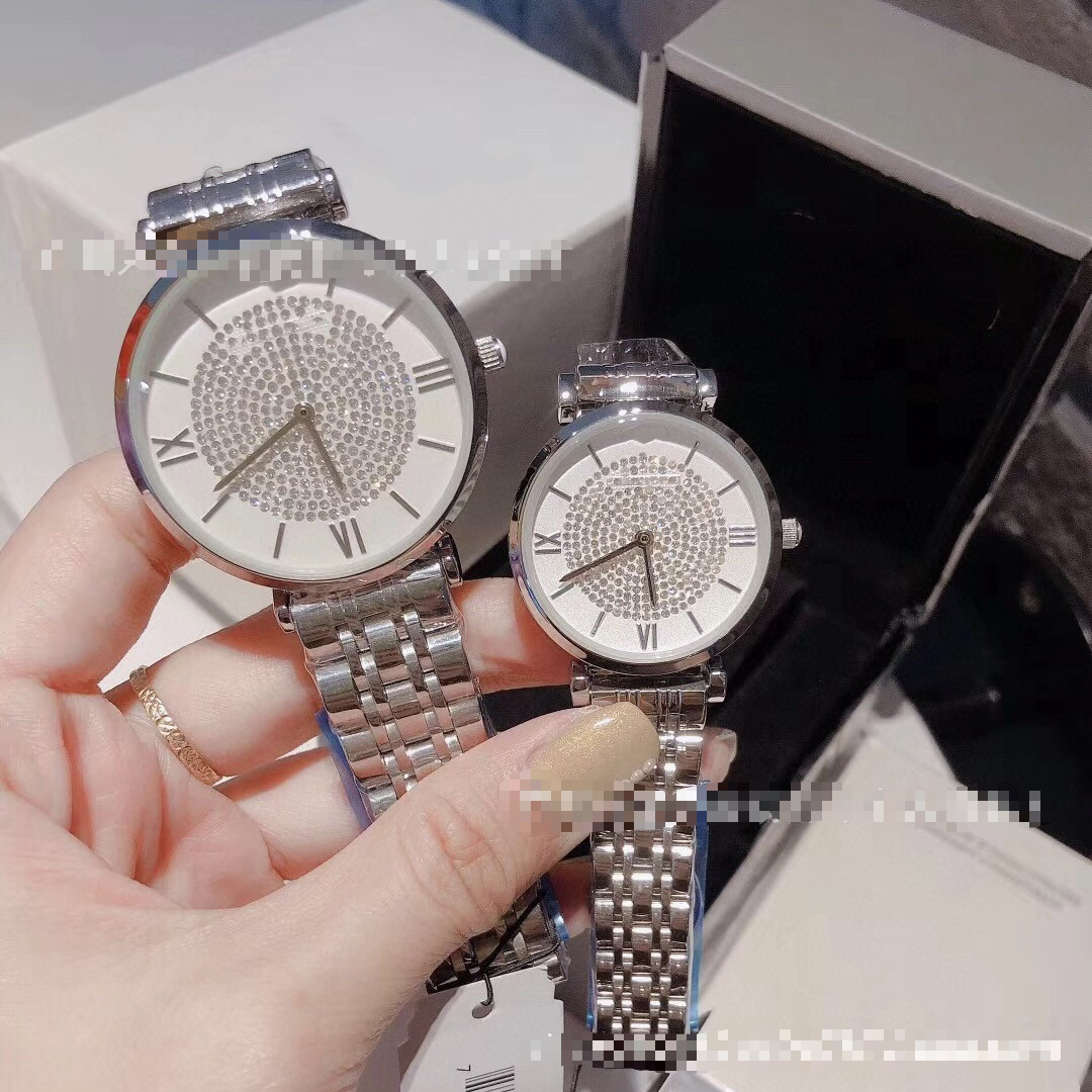EMPORIO ARMANI Gypsophila Mani watch full of diamonds ladies quartz stainless steel