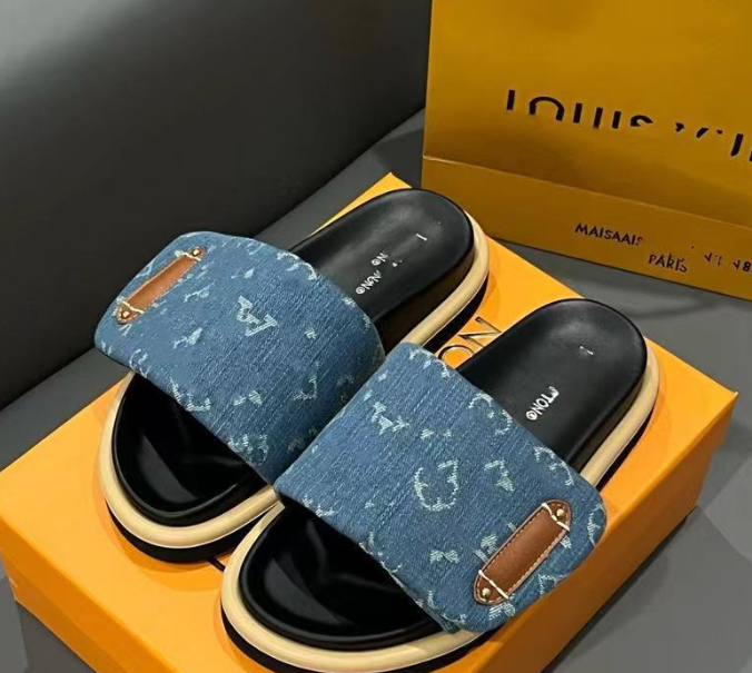 Thick-soled Velcro slippers for men and women, 2025 hot-selling L-style outdoor fashion slippers