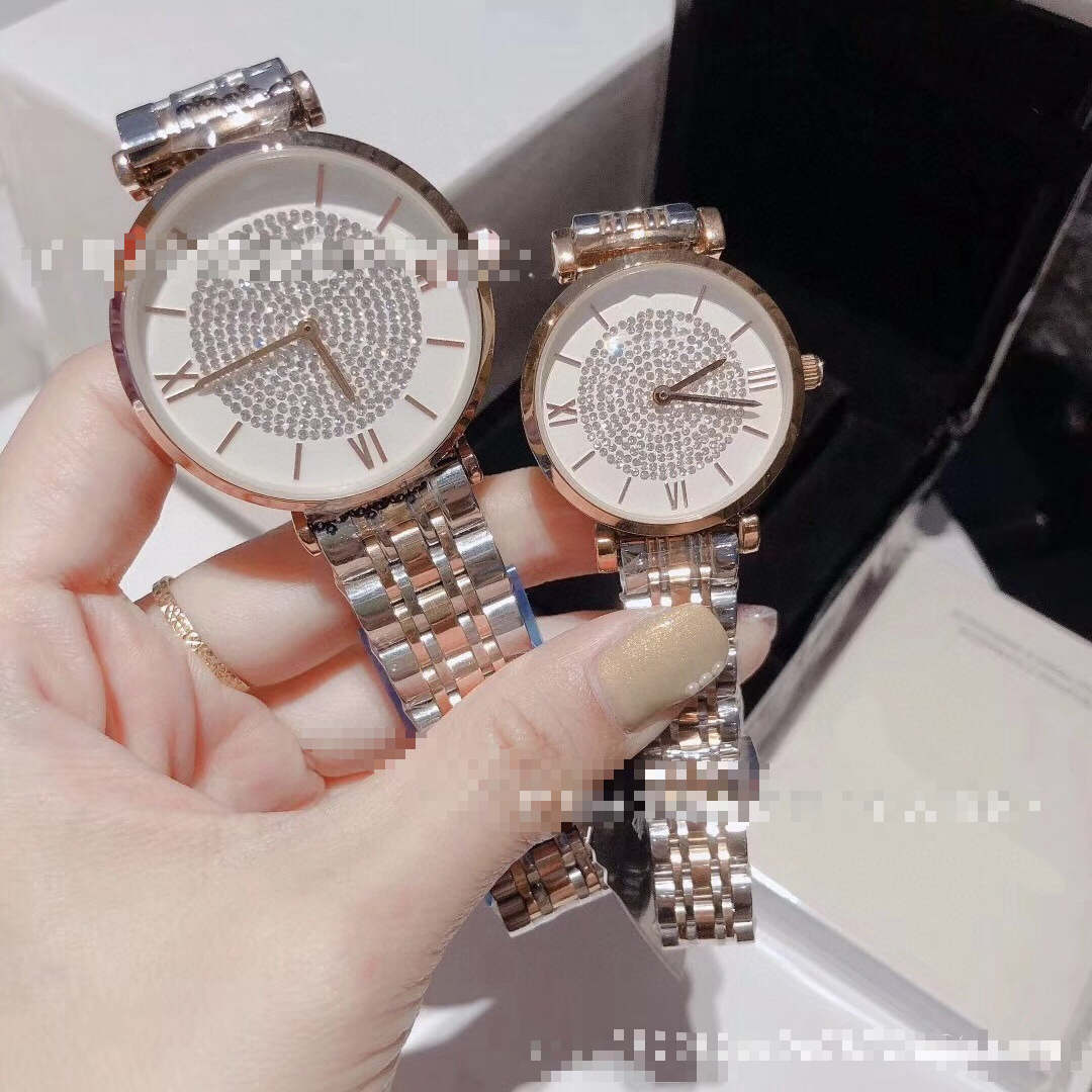 EMPORIO ARMANI Gypsophila Mani watch full of diamonds ladies quartz stainless steel