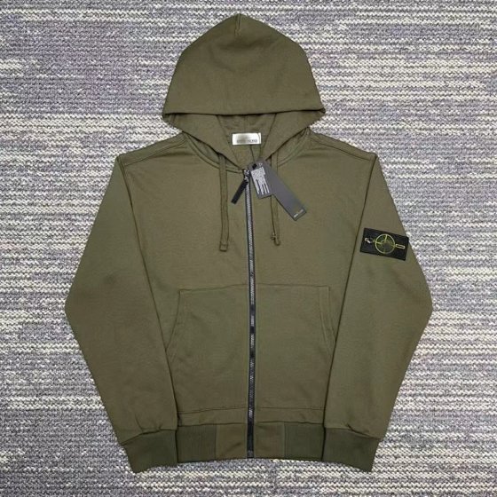 New Stone Solid Color Hooded Sweatshirt Jacket for Men and Women, Perfect for Fall and Winter