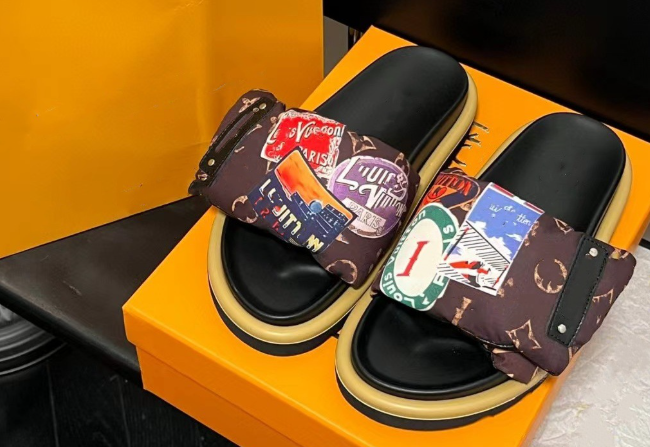 Thick-soled Velcro slippers for men and women, 2025 hot-selling L-style outdoor fashion slippers