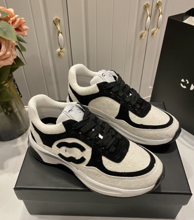 Fragrance series embroidered thick-soled silver-white dad shoes low-top sports shoes for women