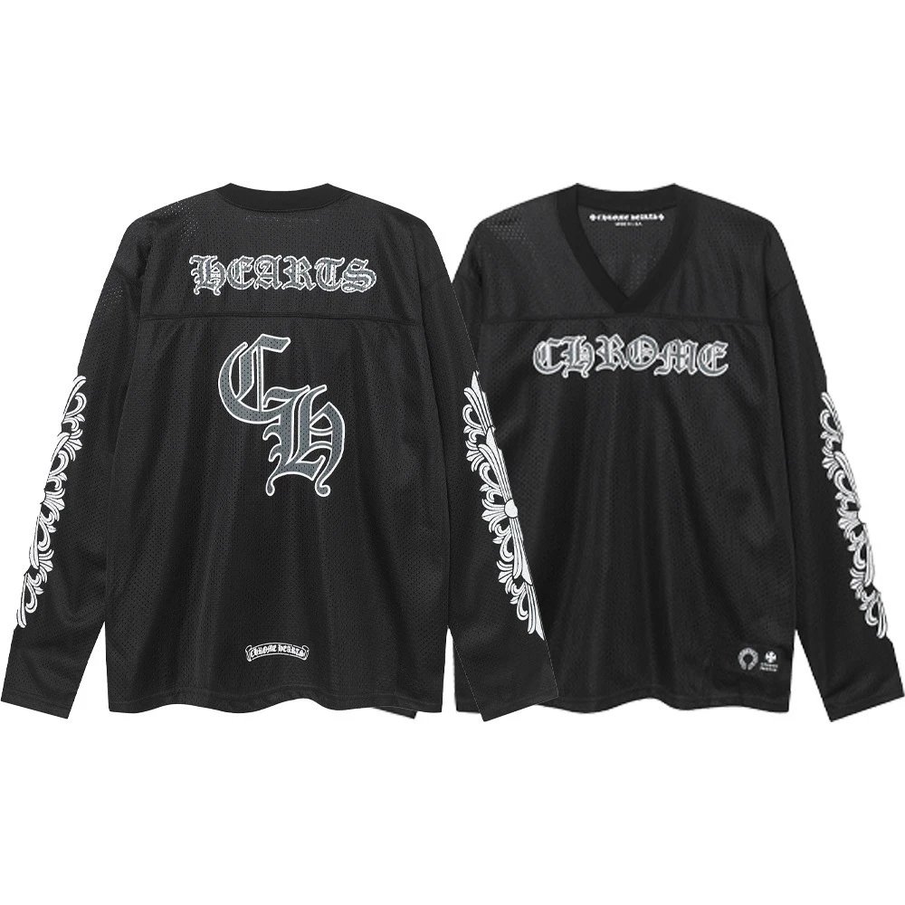 Cross print men's and women's mesh long pants, loose-fitting sports long sleeves