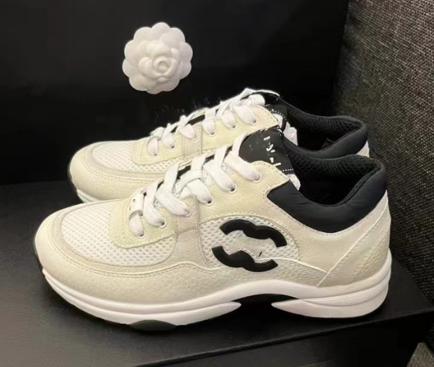 Chanel style thick-soled sports shoes,  genuine leather soft-soled casual shoes for women