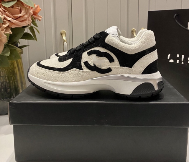 Fragrance series embroidered thick-soled silver-white dad shoes low-top sports shoes for women
