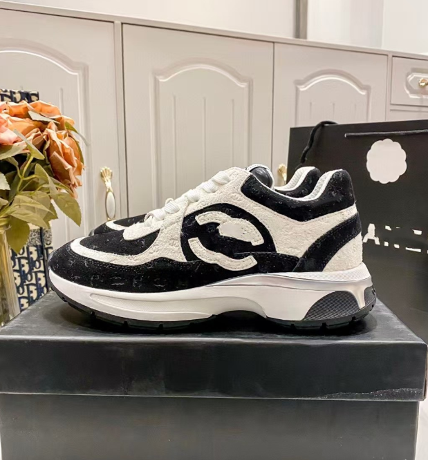 Fragrance series embroidered thick-soled silver-white dad shoes low-top sports shoes for women