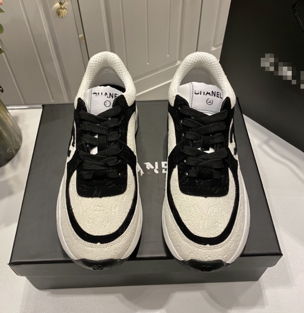 Fragrance series embroidered thick-soled silver-white dad shoes low-top sports shoes for women