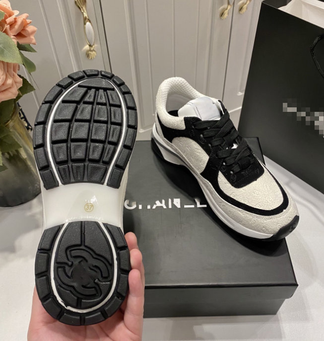 Fragrance series embroidered thick-soled silver-white dad shoes low-top sports shoes for women