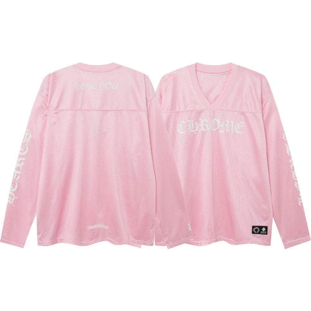 Cross print men's and women's mesh long pants, loose-fitting sports long sleeves