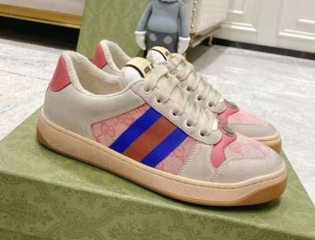 2023 new G home genuine leather distressed white shoes for men and women viscose shoes