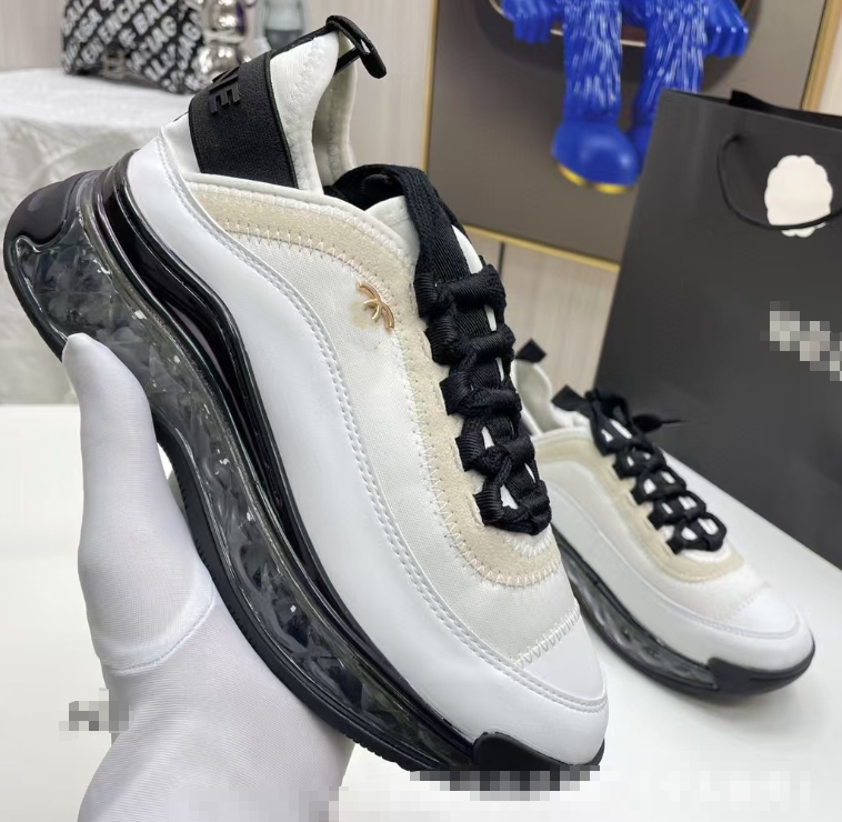 Women's Chanel style sneakers with thick soles, casual air cushions, versatile dad shoes