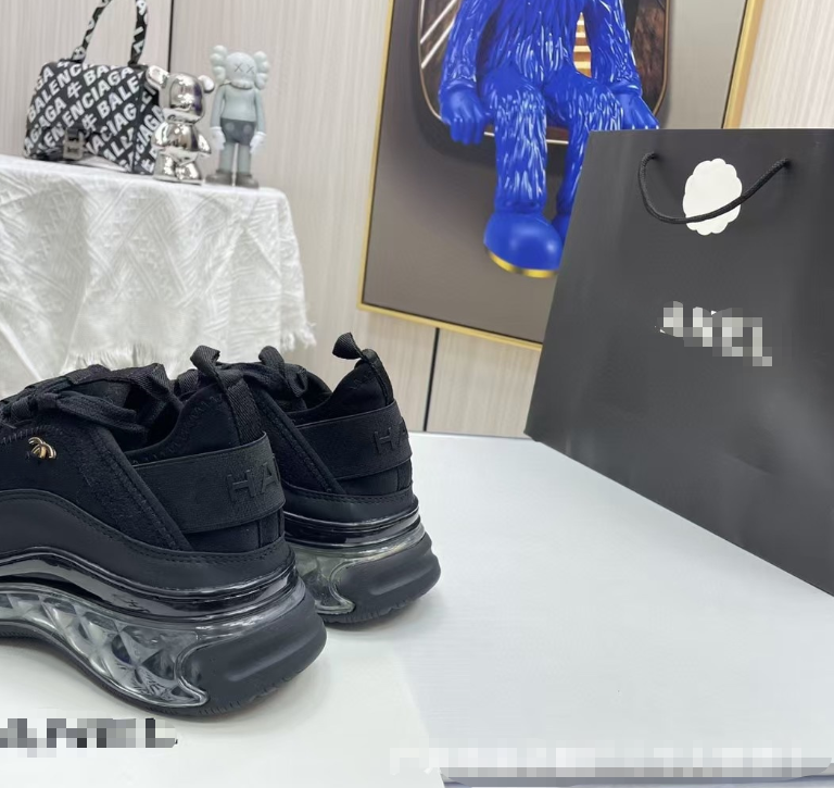 Women's Chanel style sneakers with thick soles, casual air cushions, versatile dad shoes