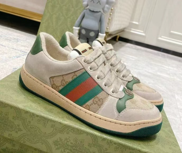 2023 new G home genuine leather distressed white shoes for men and women viscose shoes