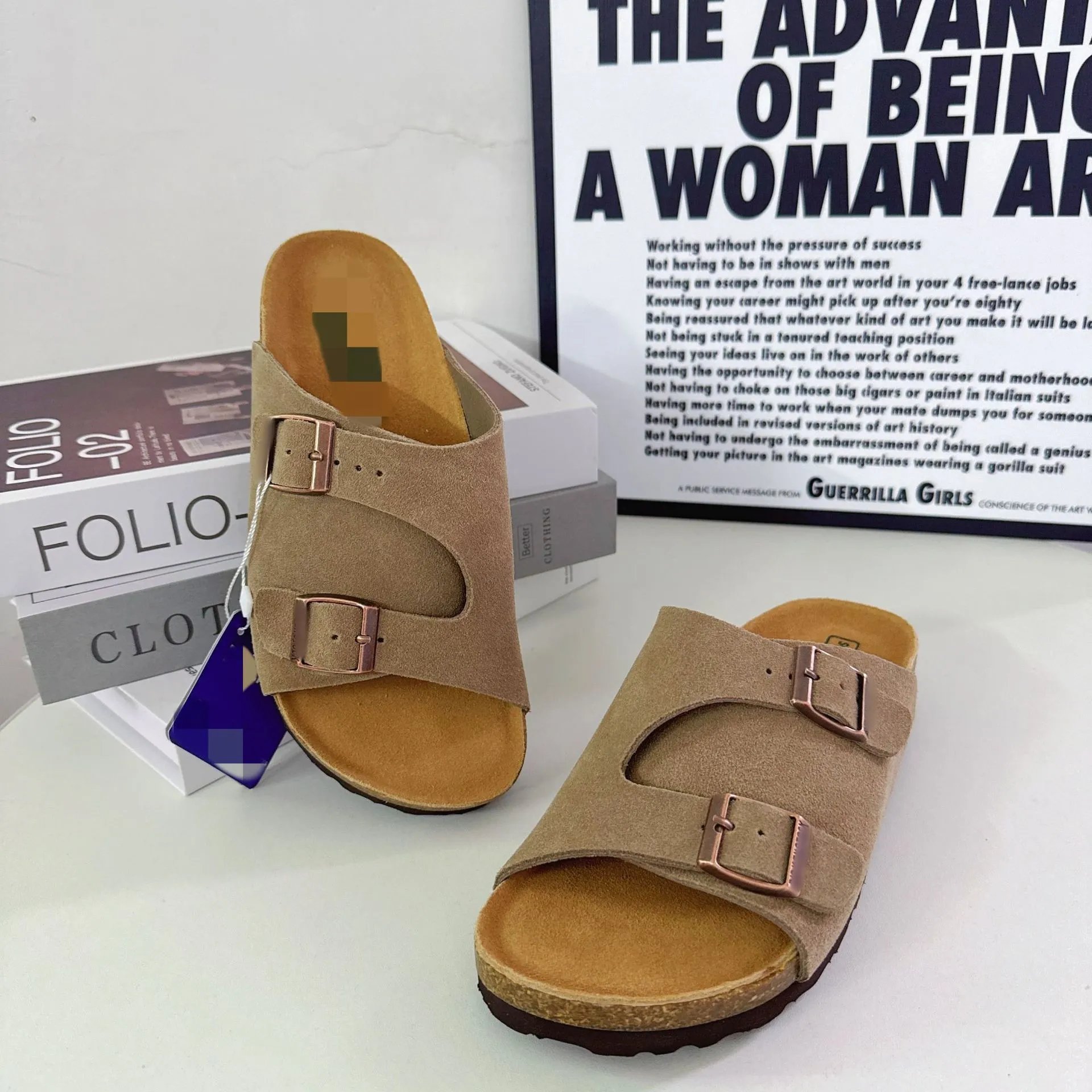 Cross-border Slippers foreign trade beach cork women's slippers lazy fashion slippers half-slip